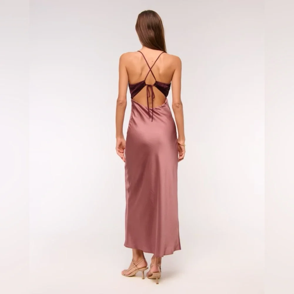 NWT Abercrombie Julia Slip Tie-Back Maxi Dress - Picture 2 of 3